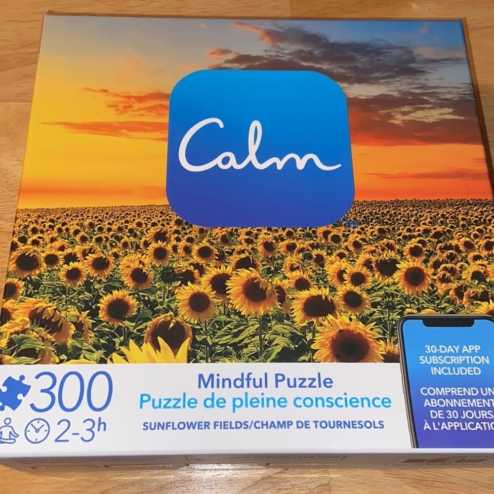 Calm Mindful 300 Piece Puzzle of Sunflower Fields Scenery Set New